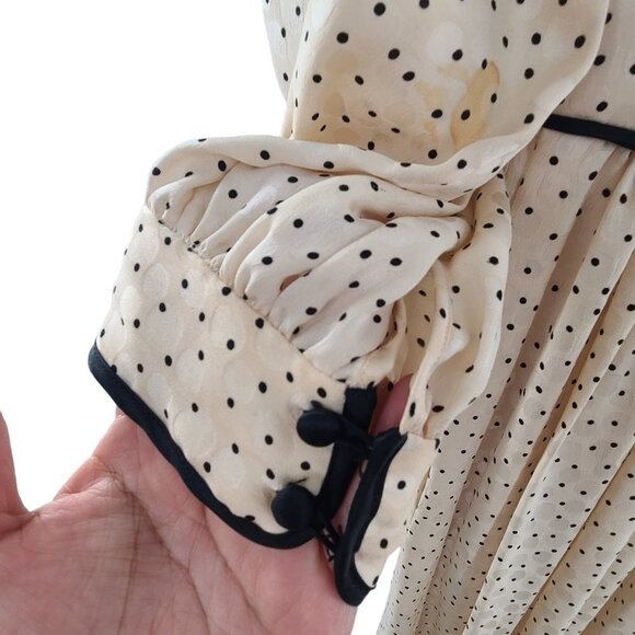Vintage Jack Mulqueen Collectibles 100% Silk Dress Made in Korea SZ‎ 4 Polka dot - Picture 13 of 16